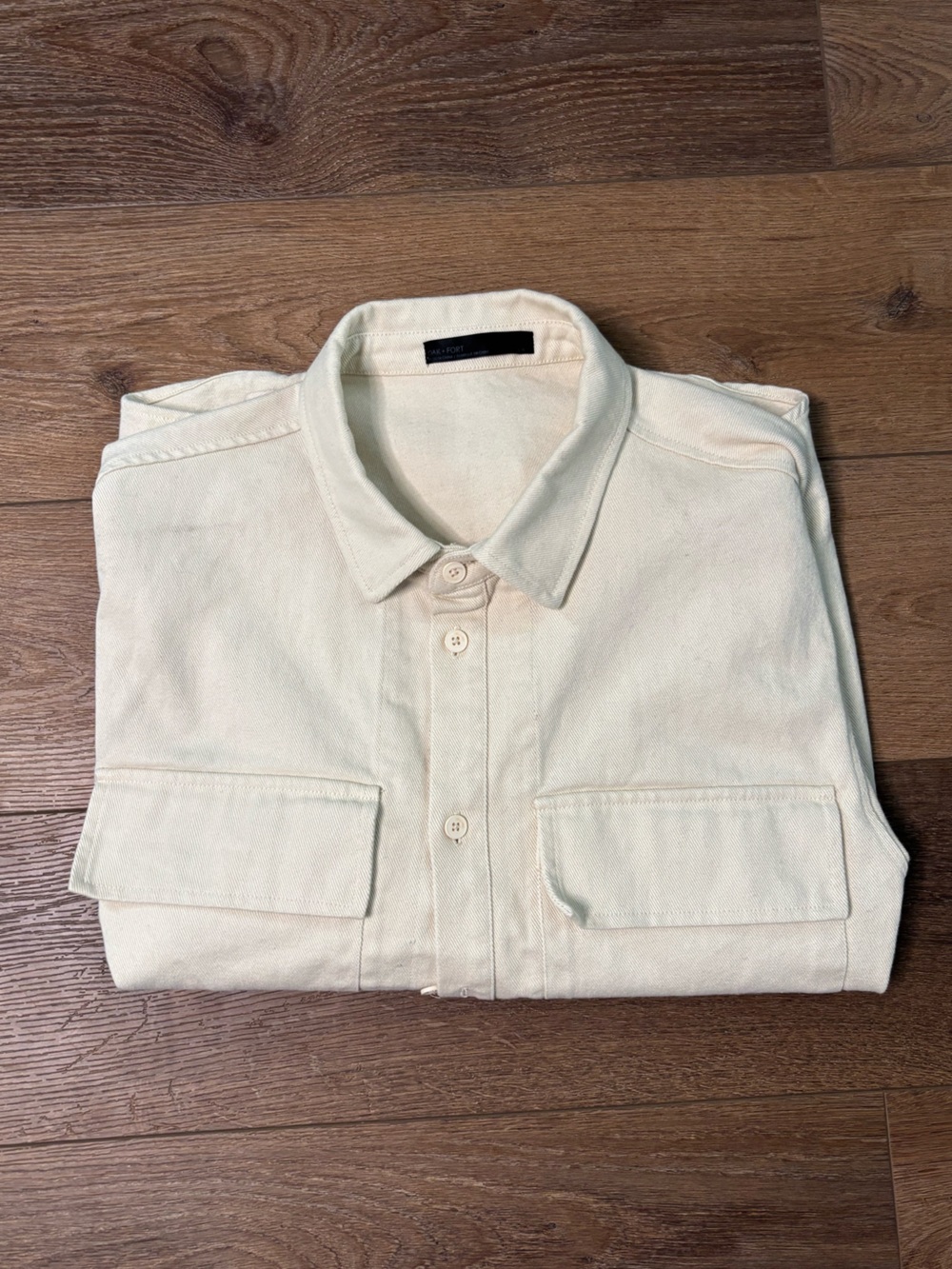 Oak + Fort Cream Button-Up Shirt